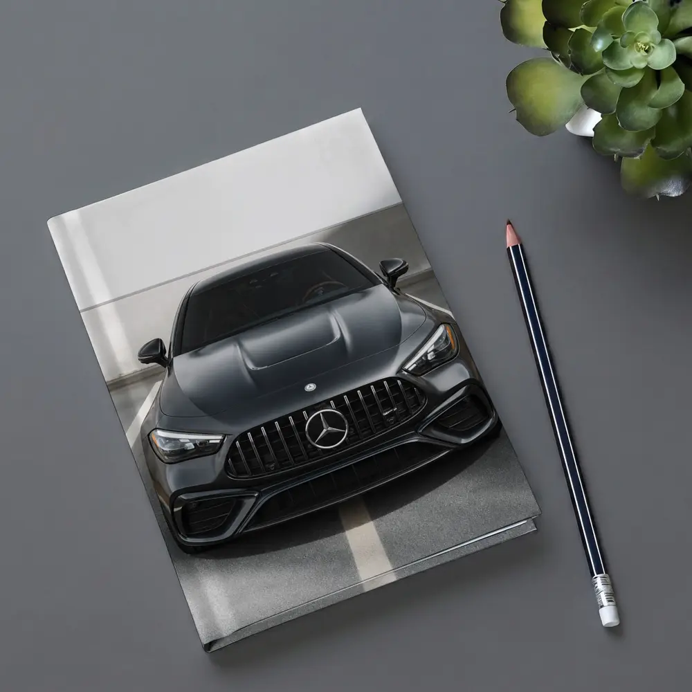 Mercedes AMG Dark Gray Parking Garage Front View – Notebooks