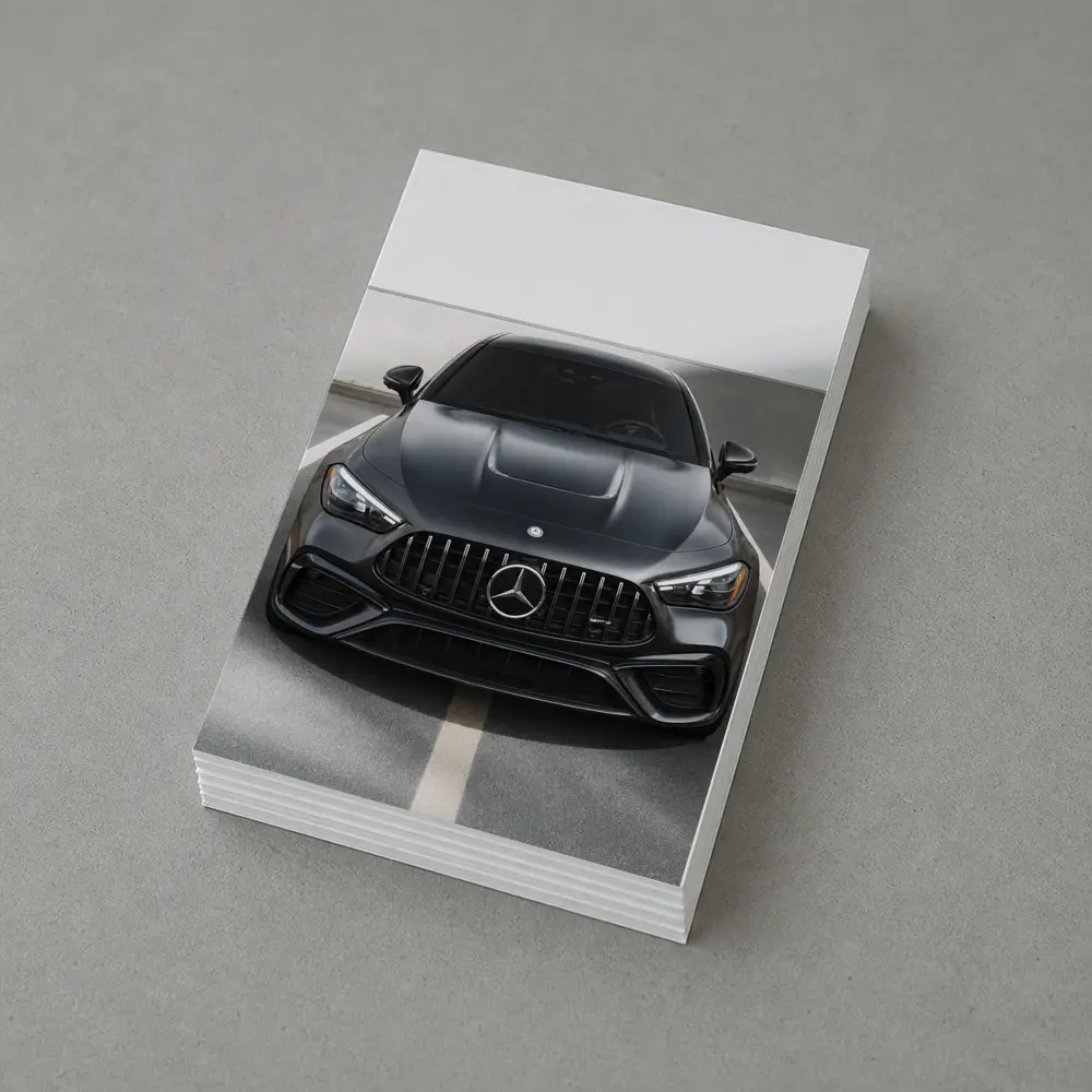Mercedes AMG Dark Gray Parking Garage Front View – Postcards