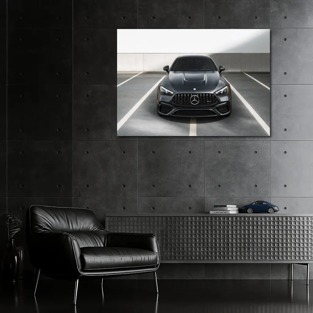 Mercedes AMG Dark Gray Parking Garage Front View – Wall Art