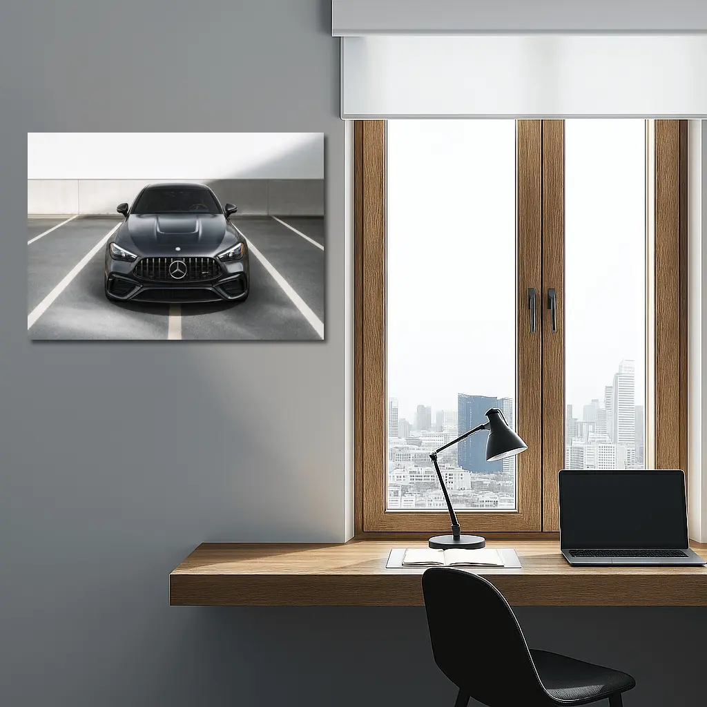 Mercedes AMG Dark Gray Parking Garage Front View – Wall Art