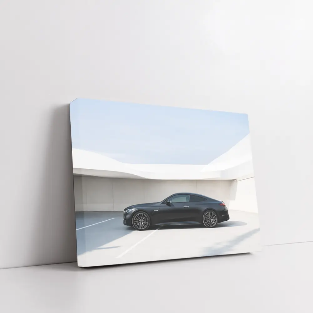 Black Mercedes AMG Coupe Minimal Parking Setting – Wall Art