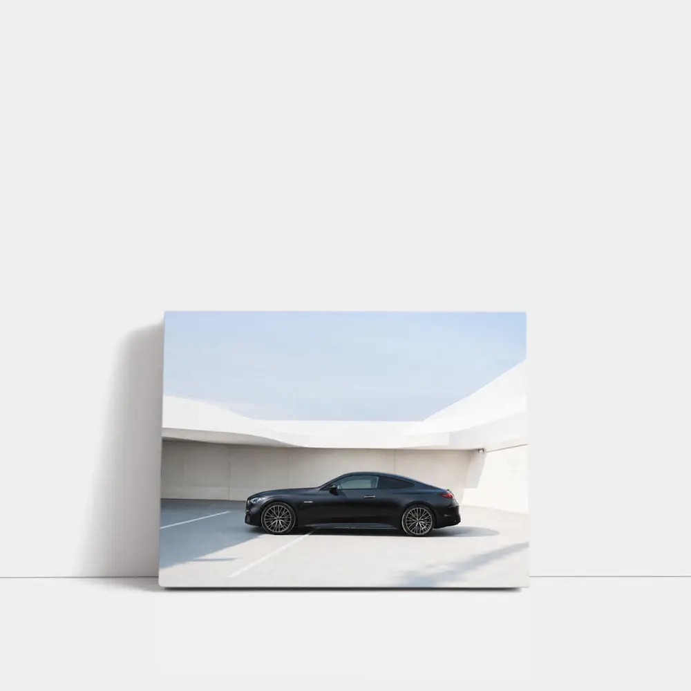 Black Mercedes AMG Coupe Minimal Parking Setting – Wall Art