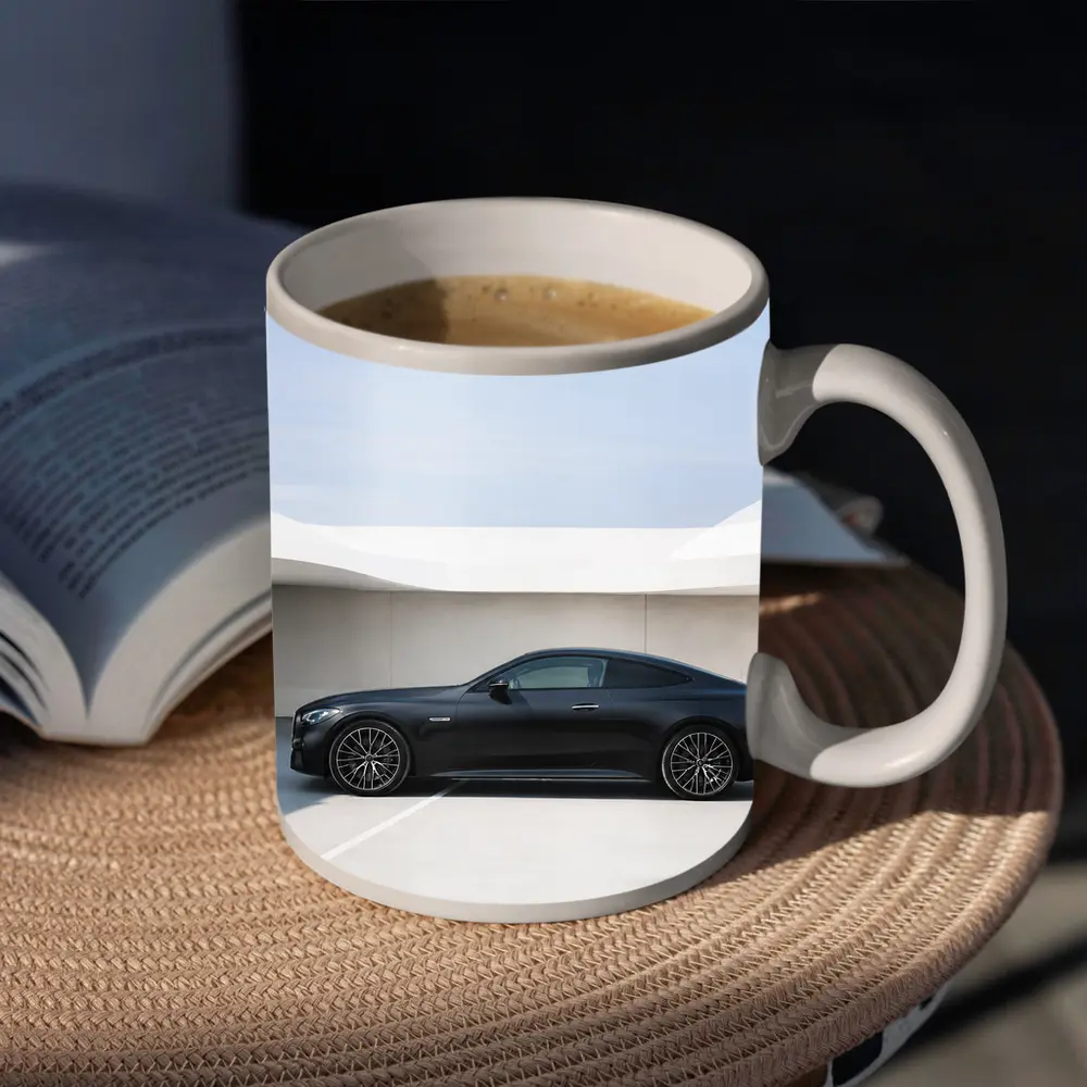 Black Mercedes AMG Coupe Minimal Parking Setting – Mugs