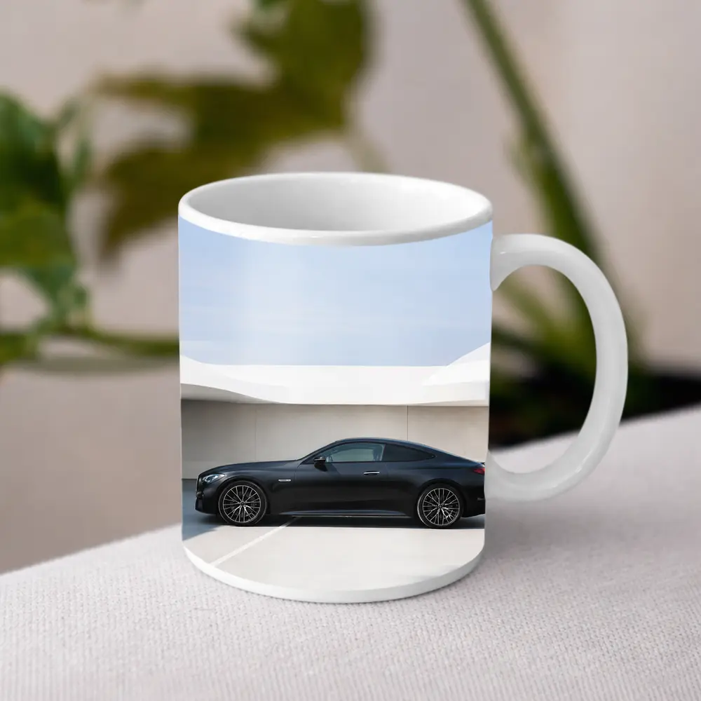 Black Mercedes AMG Coupe Minimal Parking Setting – Mugs