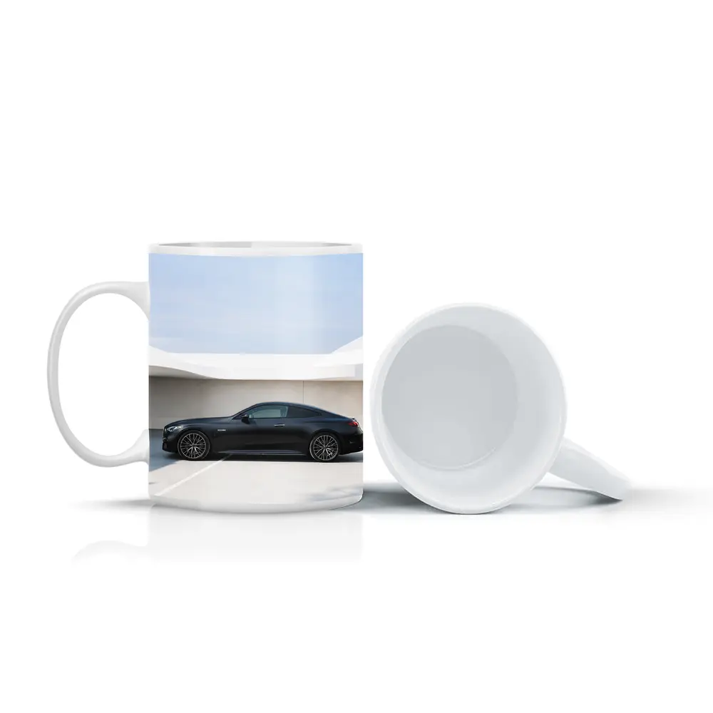 Black Mercedes AMG Coupe Minimal Parking Setting – Mugs