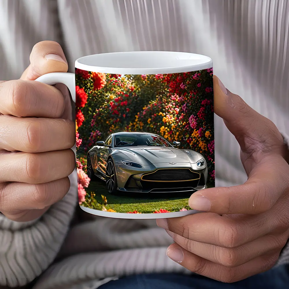 Aston Martin Vantage Gray Sports Car Garden – Mugs