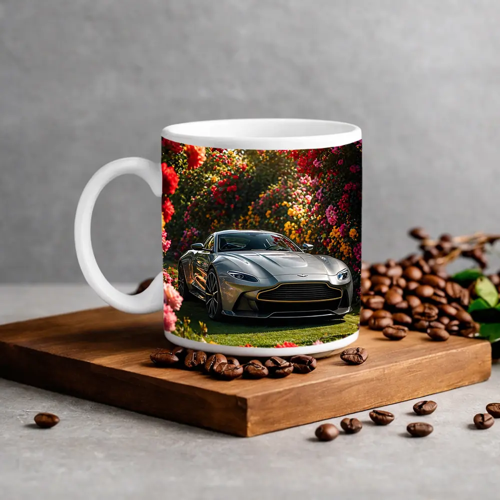 Aston Martin Vantage Gray Sports Car Garden – Mugs