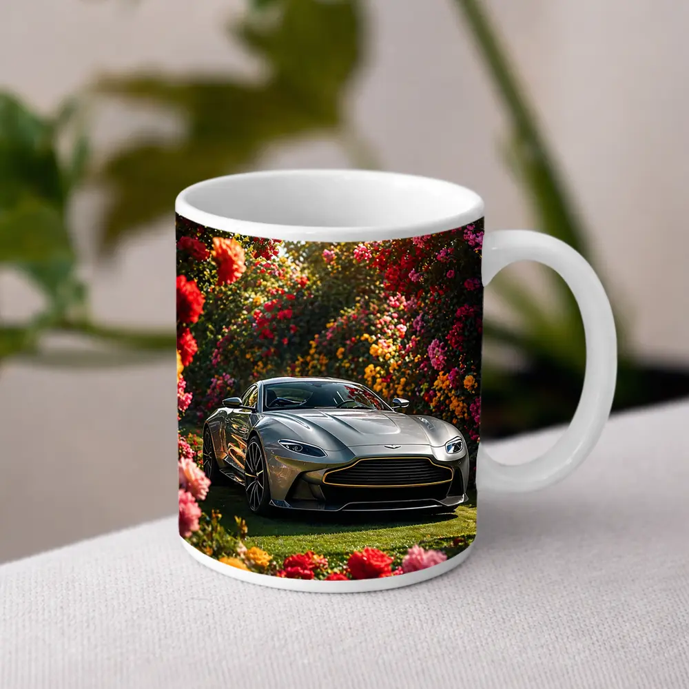 Aston Martin Vantage Gray Sports Car Garden – Mugs