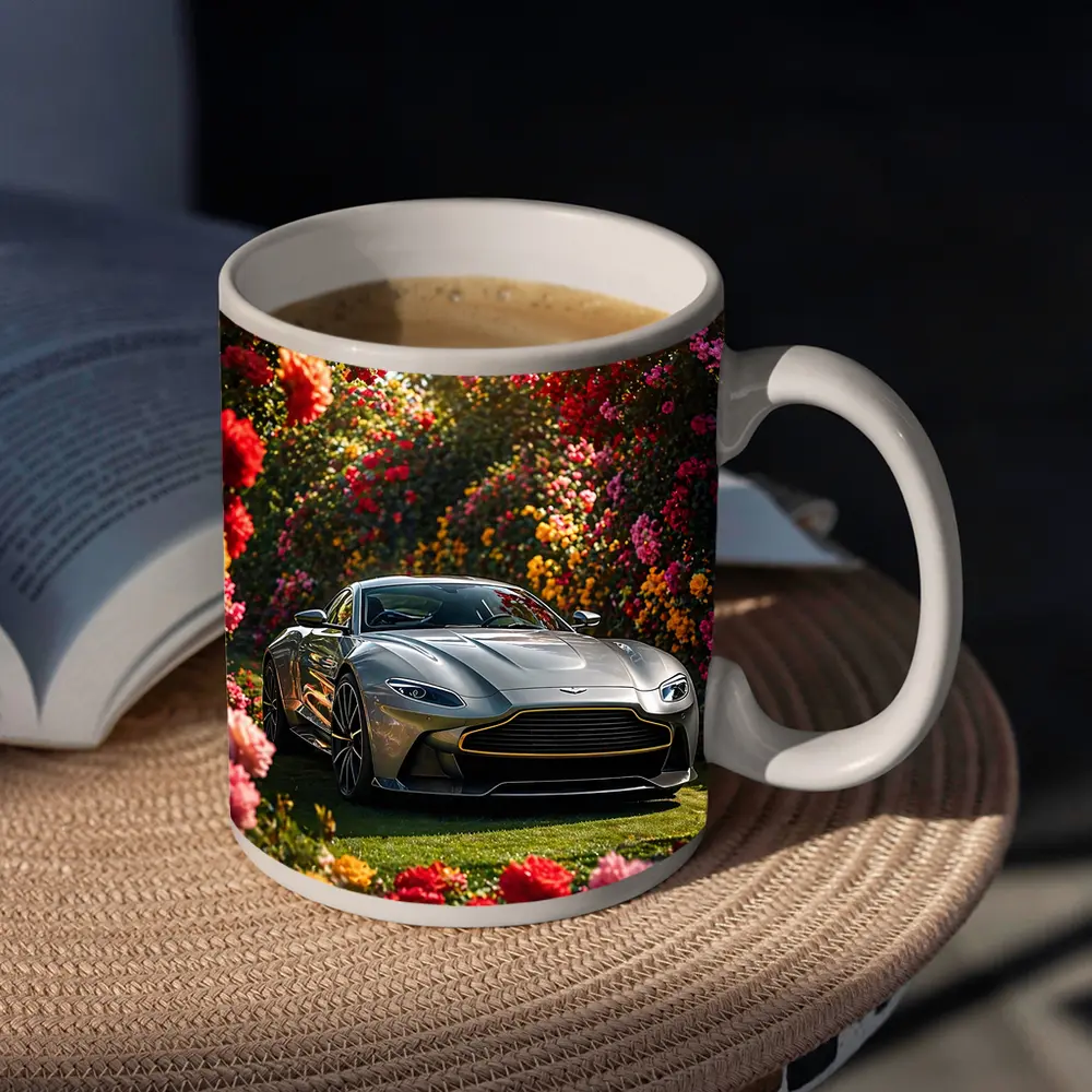 Aston Martin Vantage Gray Sports Car Garden – Mugs