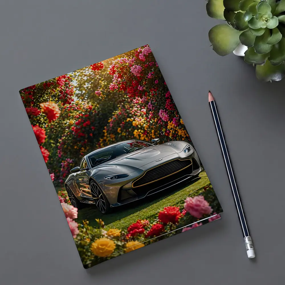Aston Martin Vantage Gray Sports Car Garden – Notebooks