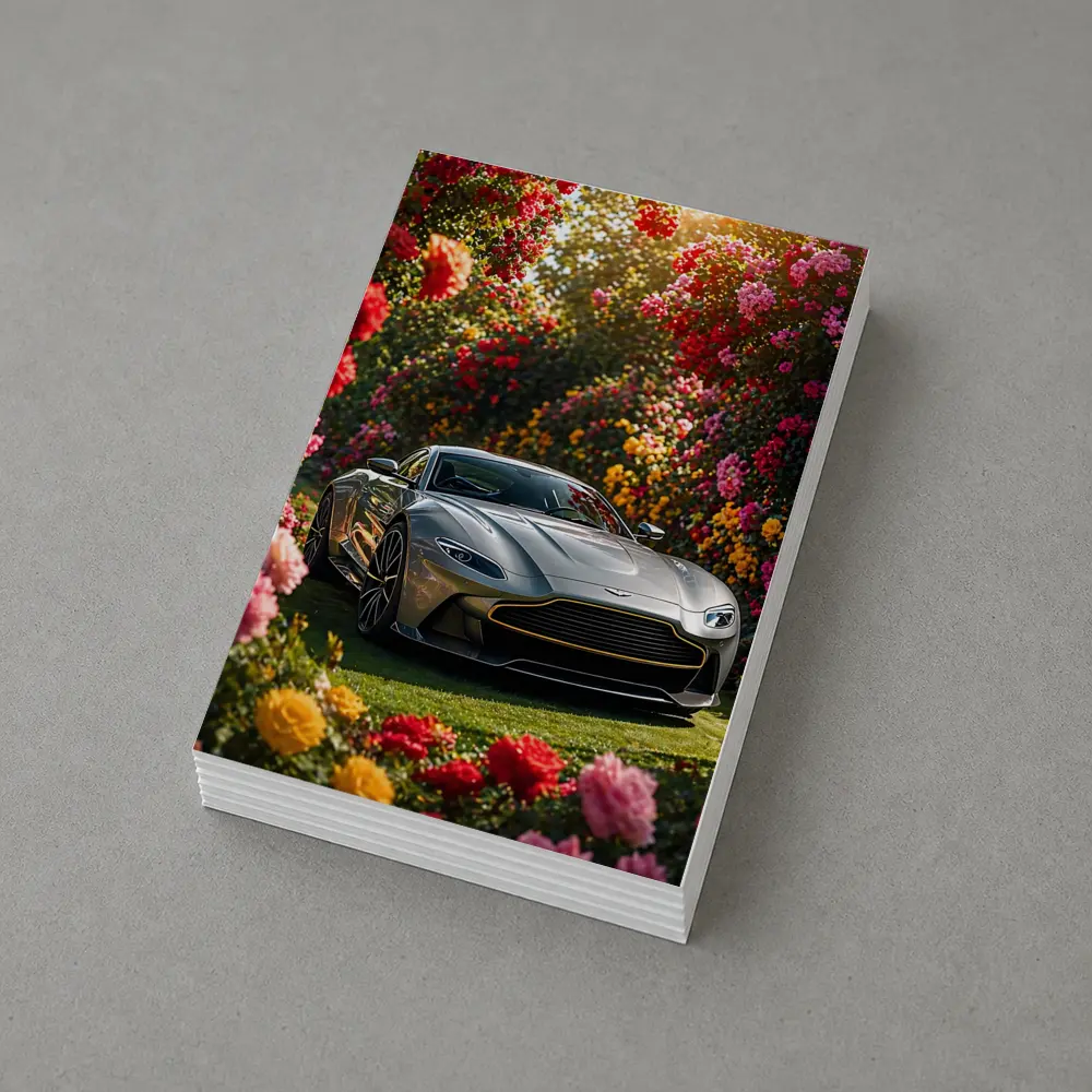 Aston Martin Vantage Gray Sports Car Garden – Postcards