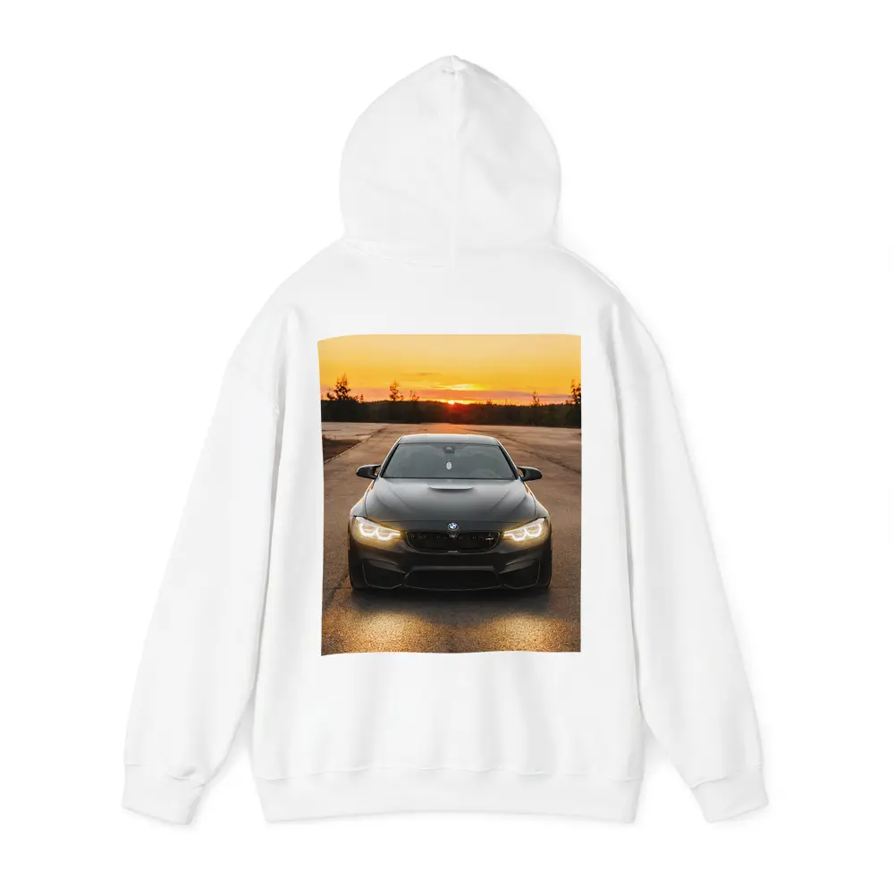 BMW M4 Matte Black Sunset Front View – Hoodies