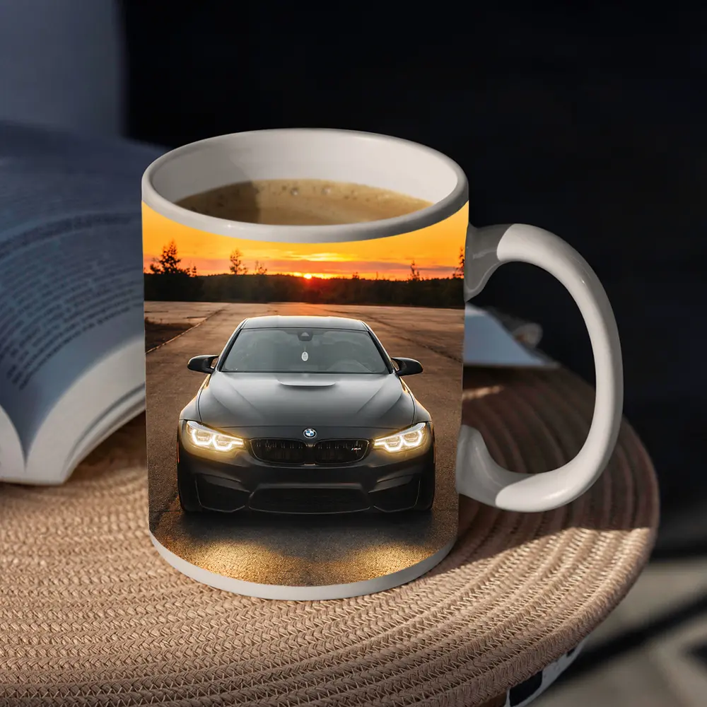 BMW M4 Matte Black Sunset Front View – Mugs