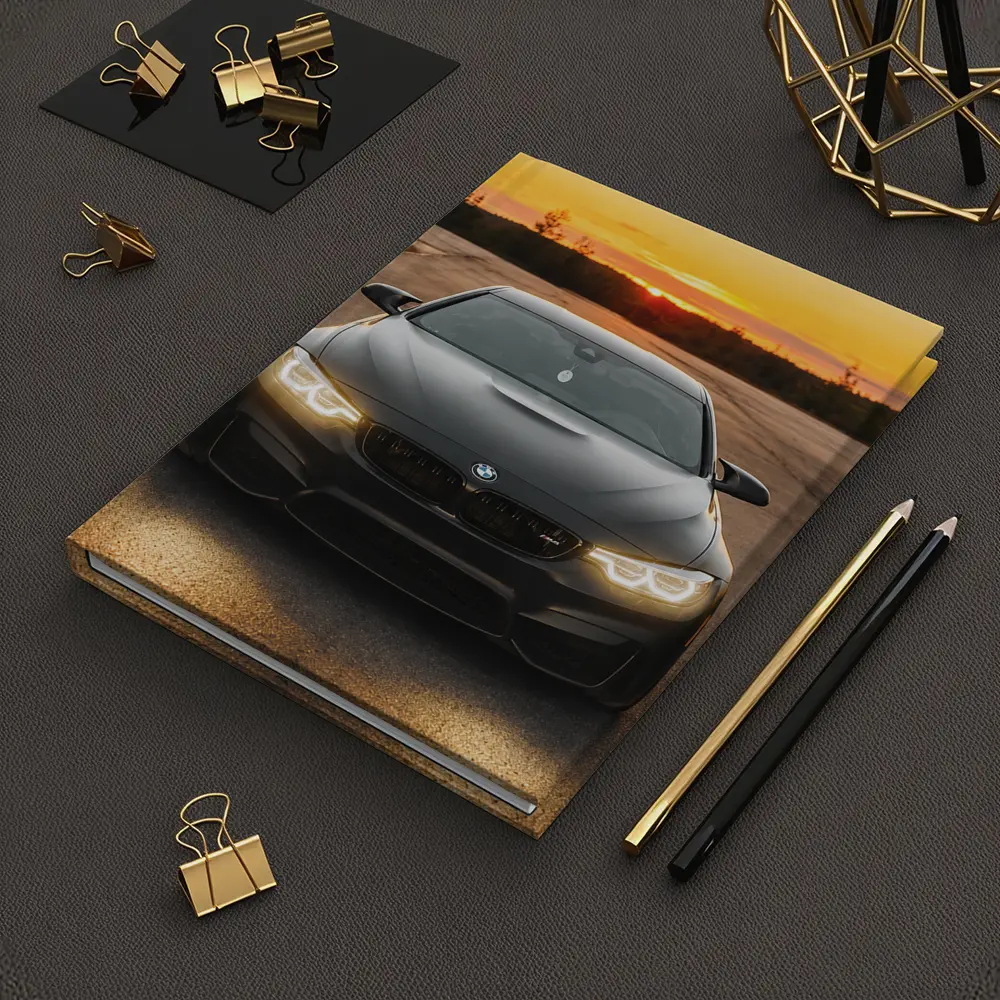 BMW M4 Matte Black Sunset Front View – Notebooks