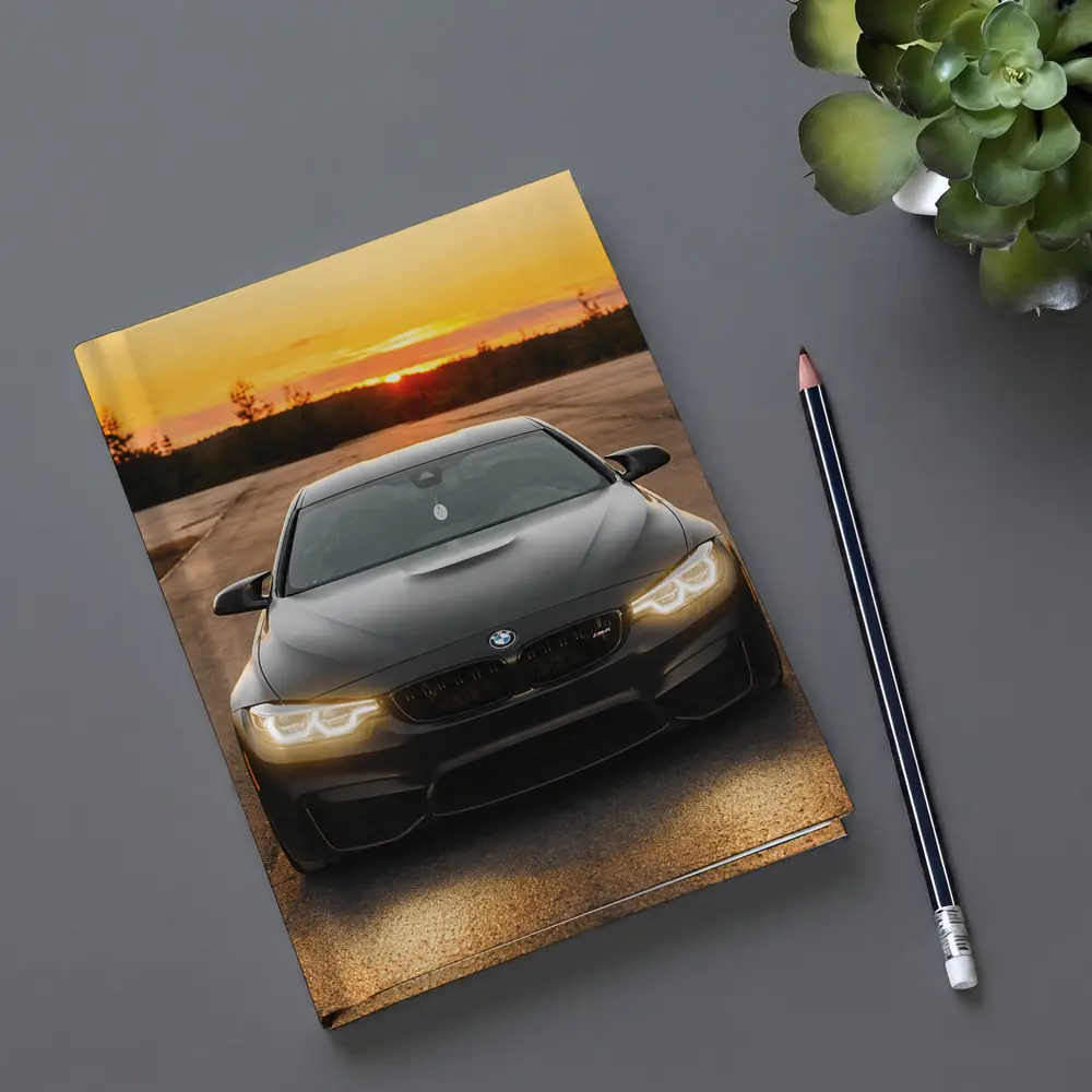 BMW M4 Matte Black Sunset Front View – Notebooks