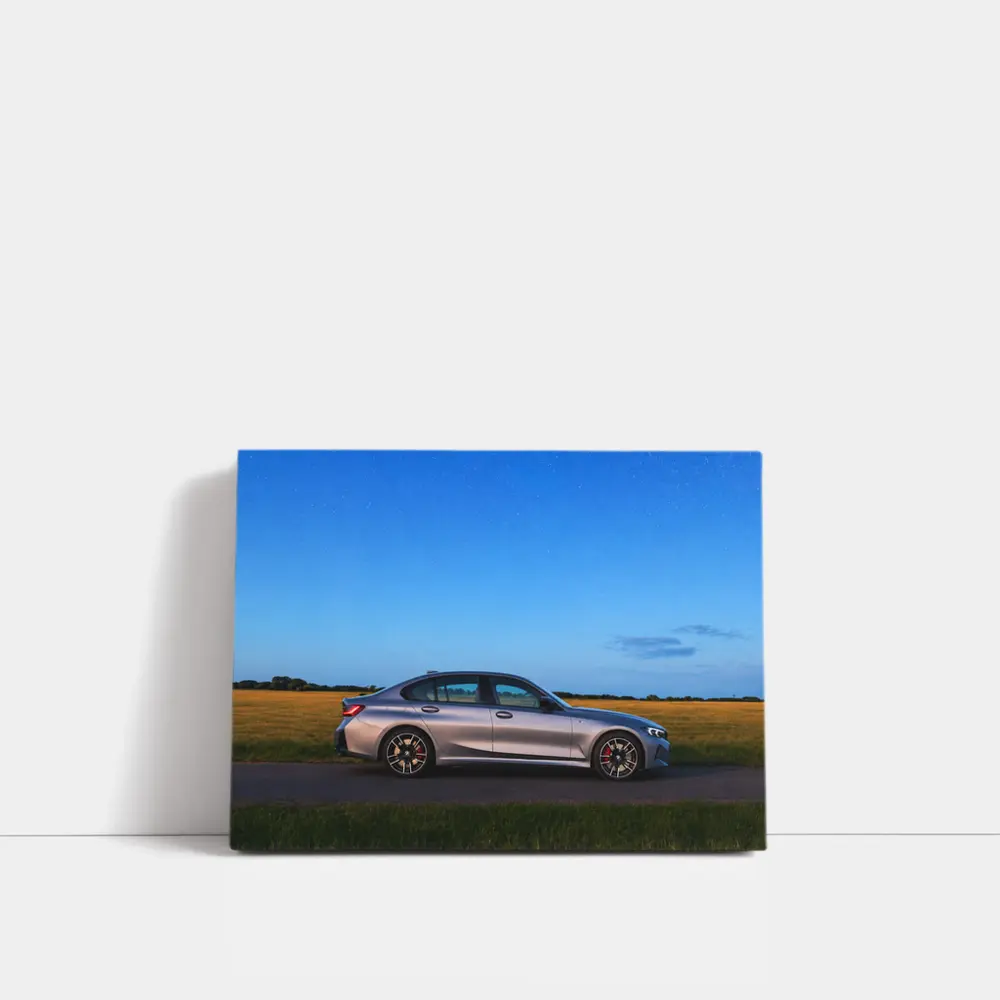 BMW 3 Series Silver Sedan Starry Night Field – Wall Art