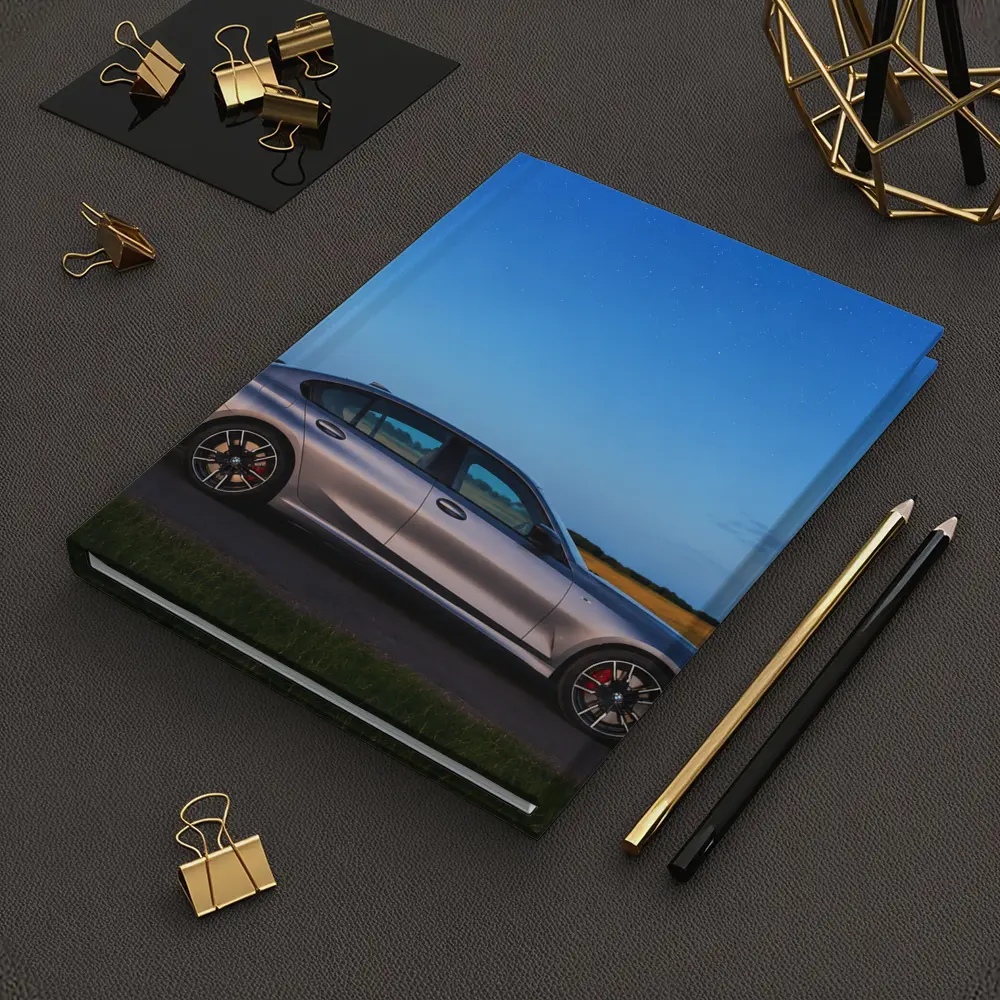 BMW 3 Series Silver Sedan Starry Night Field – Notebooks