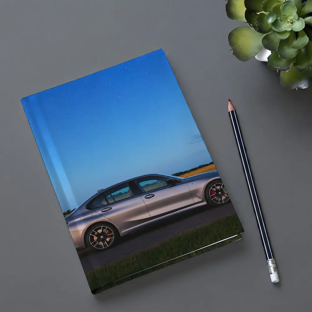 BMW 3 Series Silver Sedan Starry Night Field – Notebooks