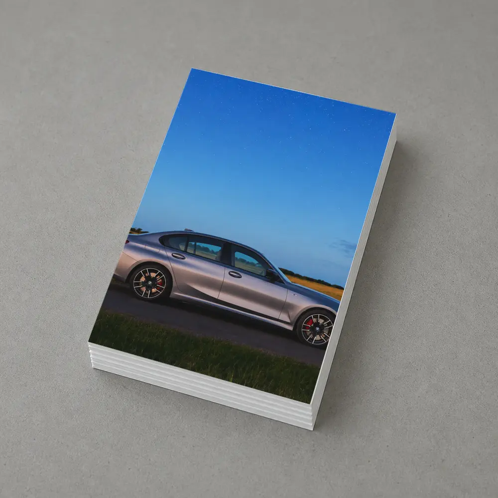 BMW 3 Series Silver Sedan Starry Night Field – Postcards