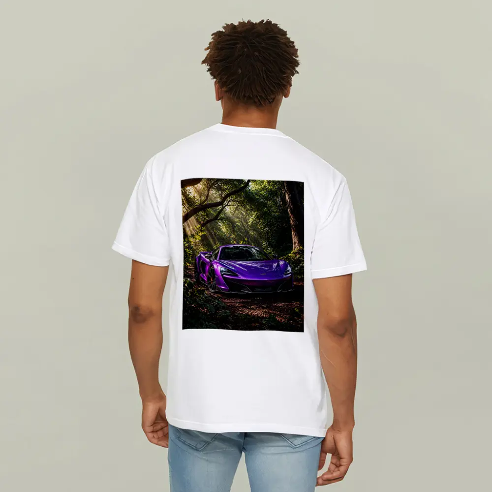 Purple McLaren 570S Forest Light Shot – T-Shirts