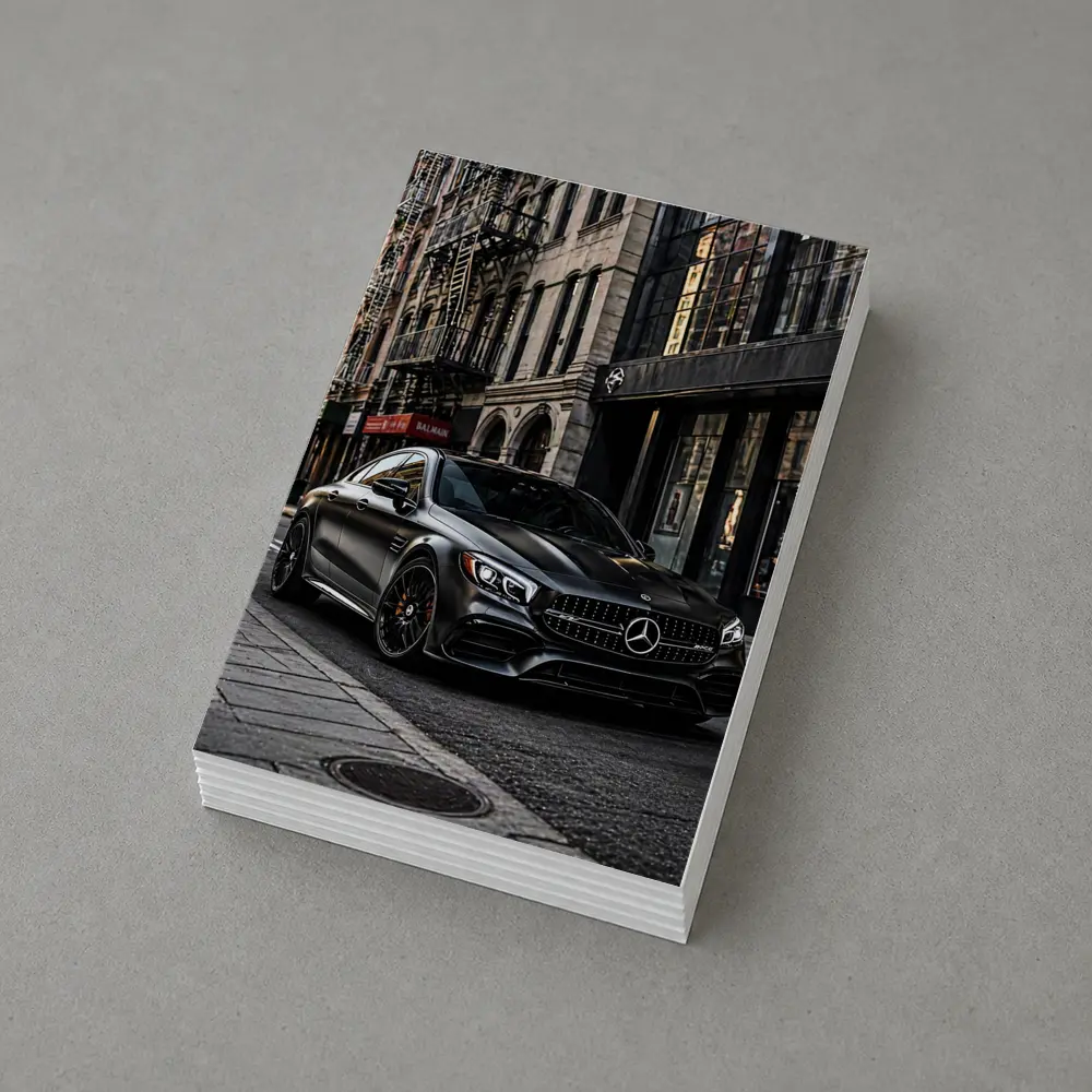 Mercedes AMG C63 Matte Black City Street – Postcards