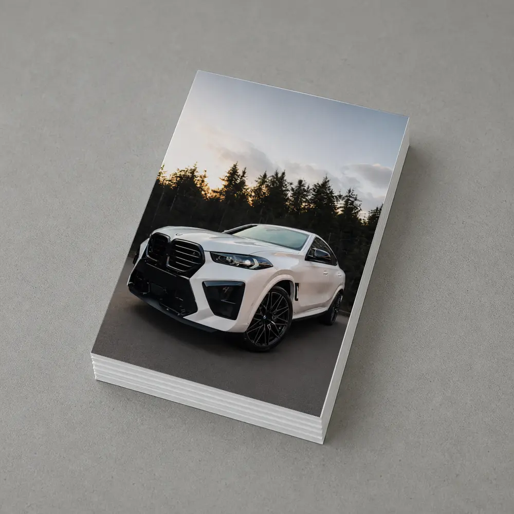 BMW X6 M White Forest Sunset – Postcards