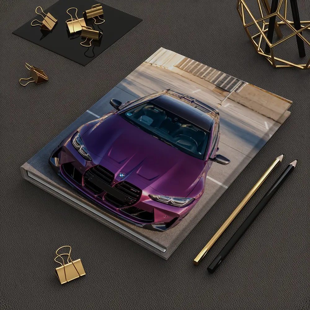 Purple BMW M4 Aerial View Parking Lot – Notebooks