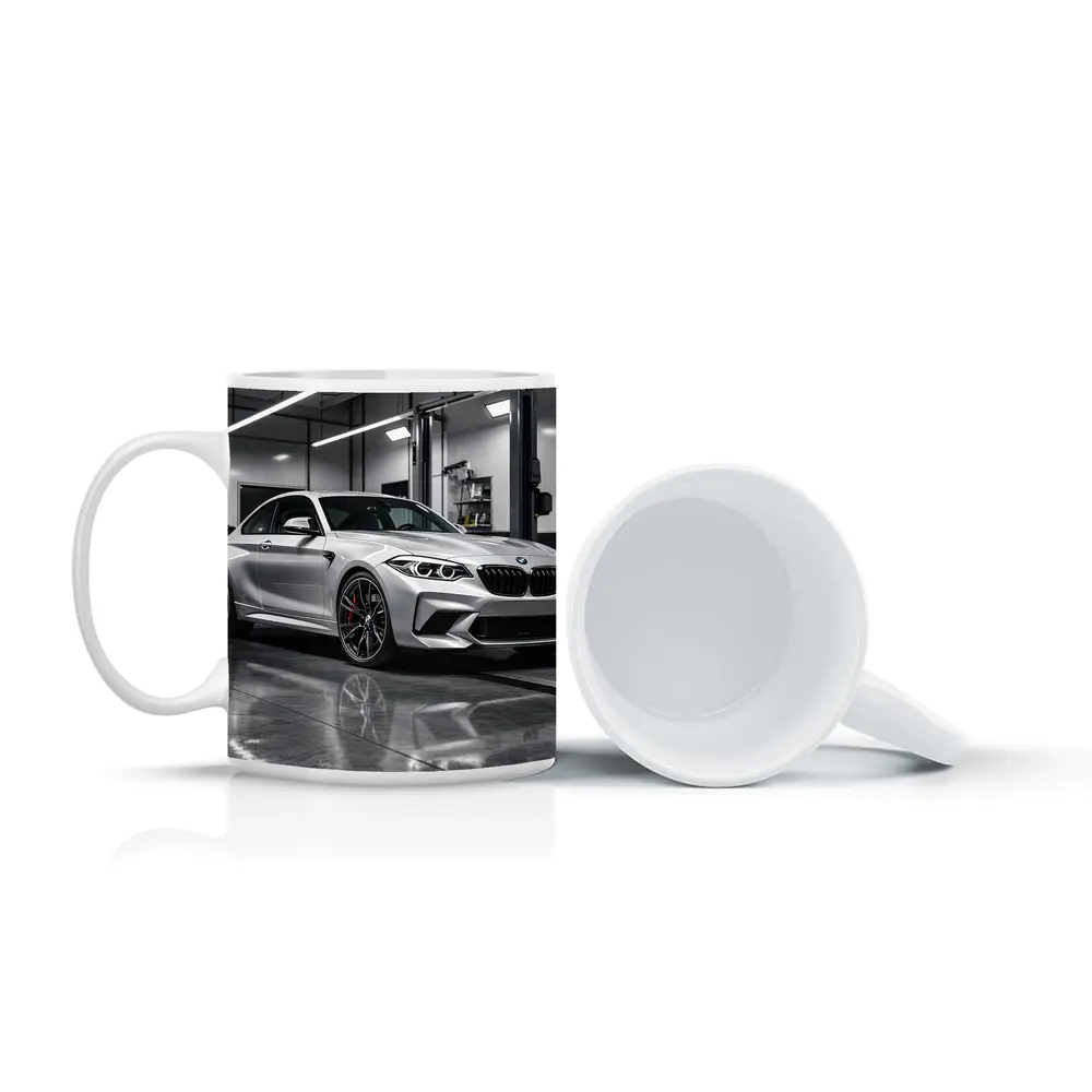 BMW M2 Silver Coupe Inside Garage – Mugs