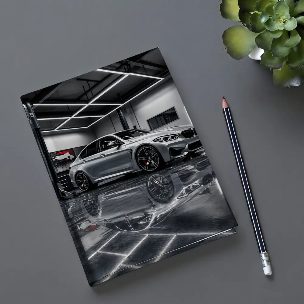 Silver BMW M3 Parked Inside Garage – Notebooks