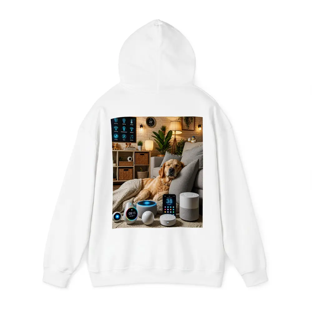 Golden Retriever Relaxing in Smart Home – Hoodies