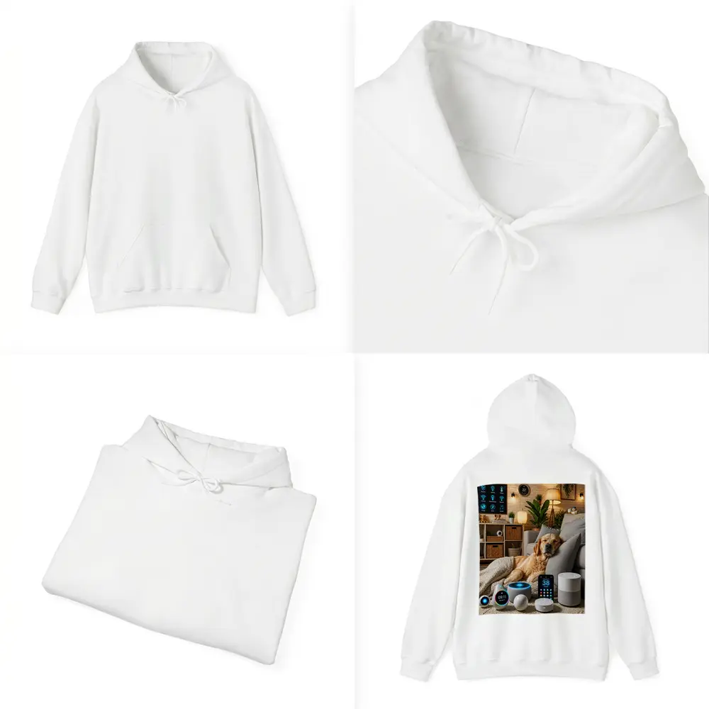 Golden Retriever Relaxing in Smart Home – Hoodies