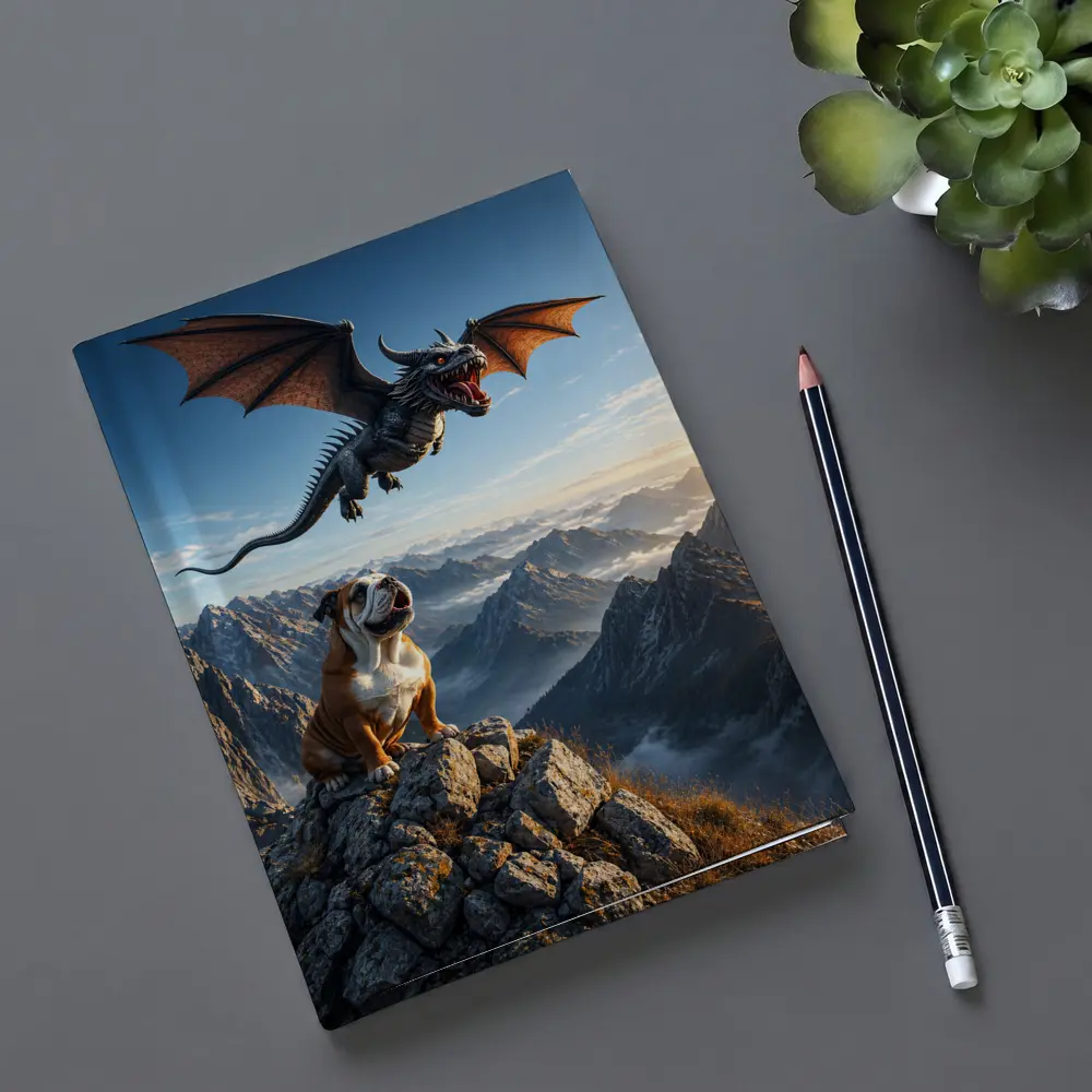 Bulldog and Dragon Over Mountain Peaks – Notebooks
