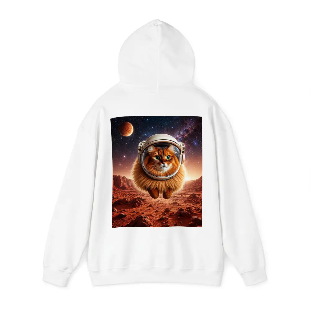 Somali Cat Astronaut Floating Over Mars – Hoodies