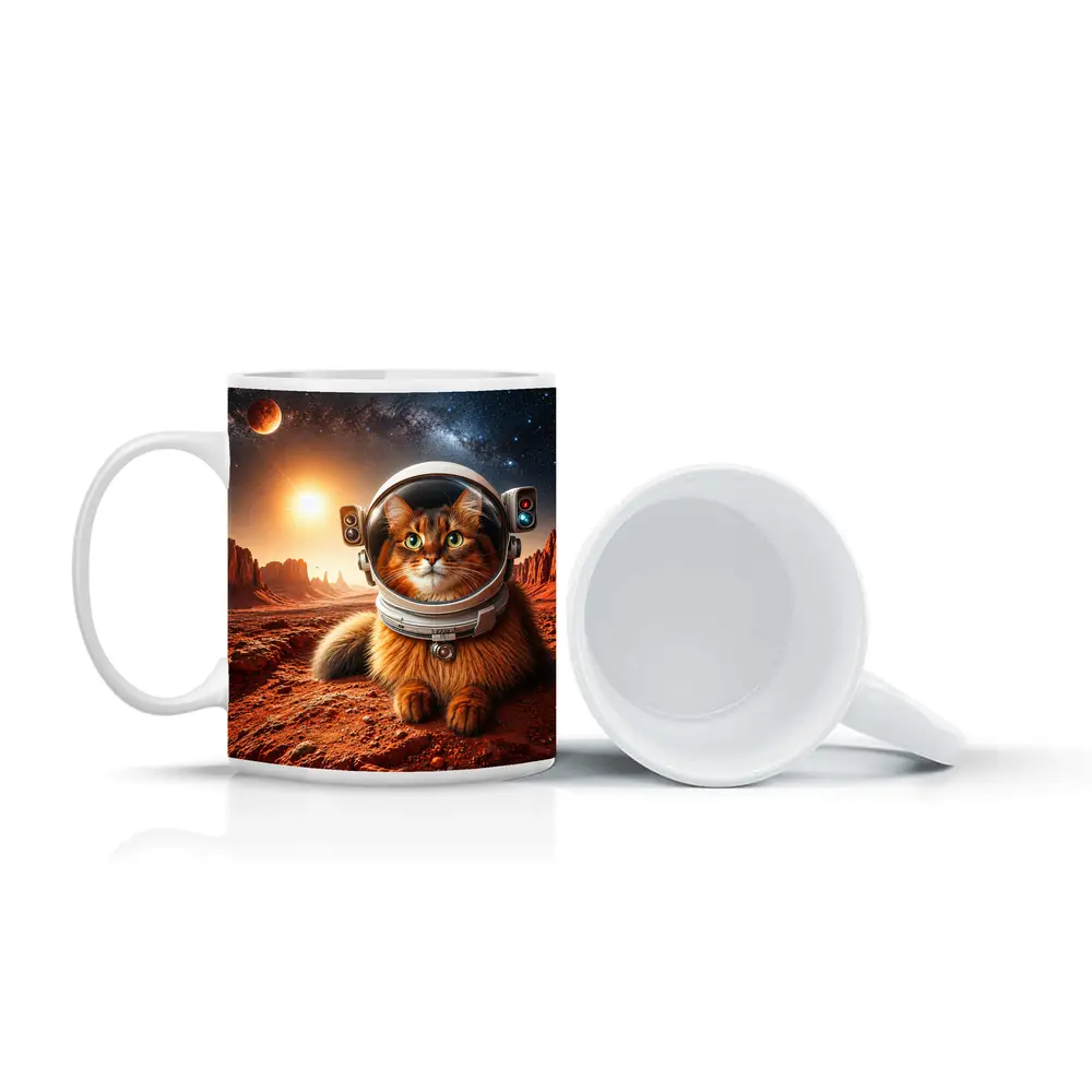 Somali Cat Astronaut on Mars Surface – Mugs