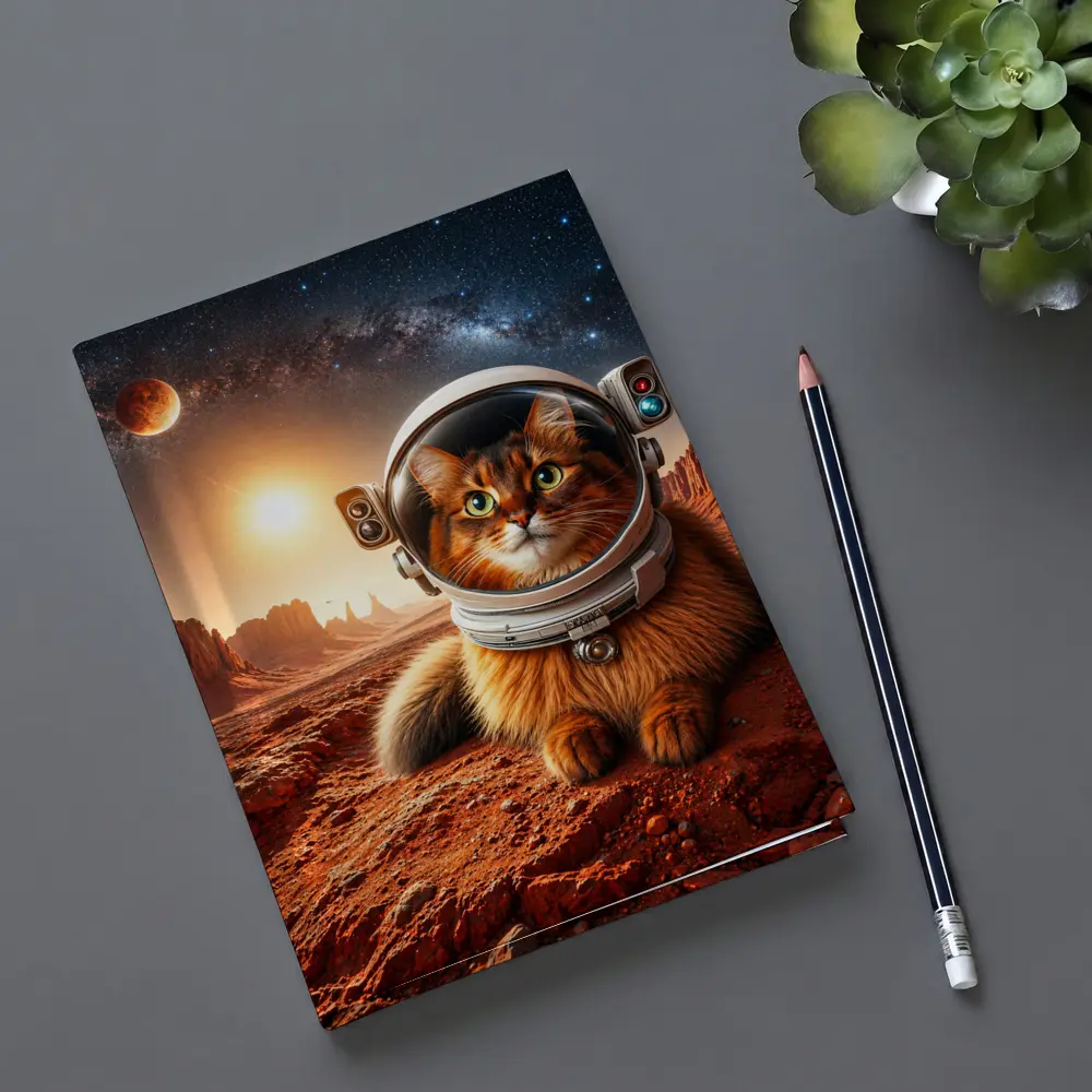 Somali Cat Astronaut on Mars Surface – Notebooks
