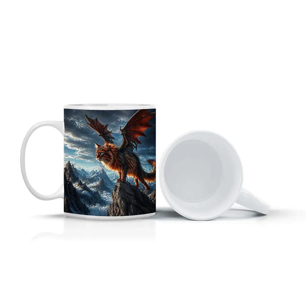 Somali Cat Dragon Wings Mountain Sky – Mugs