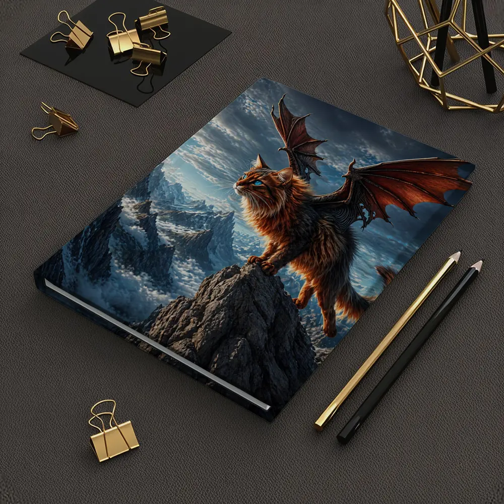 Somali Cat Dragon Wings Mountain Sky – Notebooks