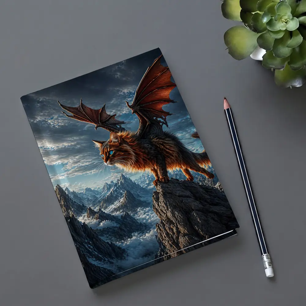 Somali Cat Dragon Wings Mountain Sky – Notebooks
