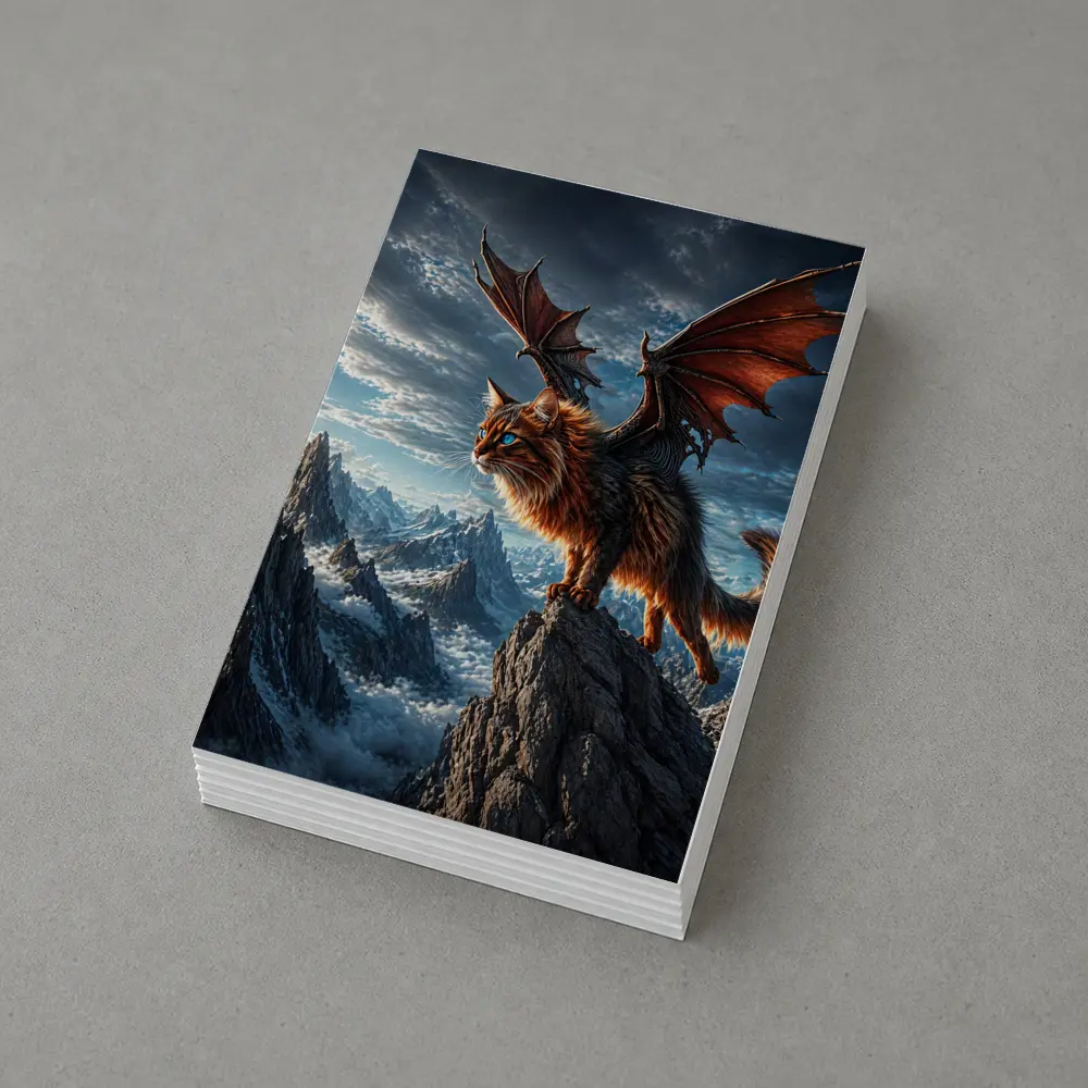 Somali Cat Dragon Wings Mountain Sky – Postcards