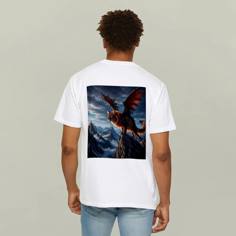 Somali Cat Dragon Wings Mountain Sky – T-Shirts