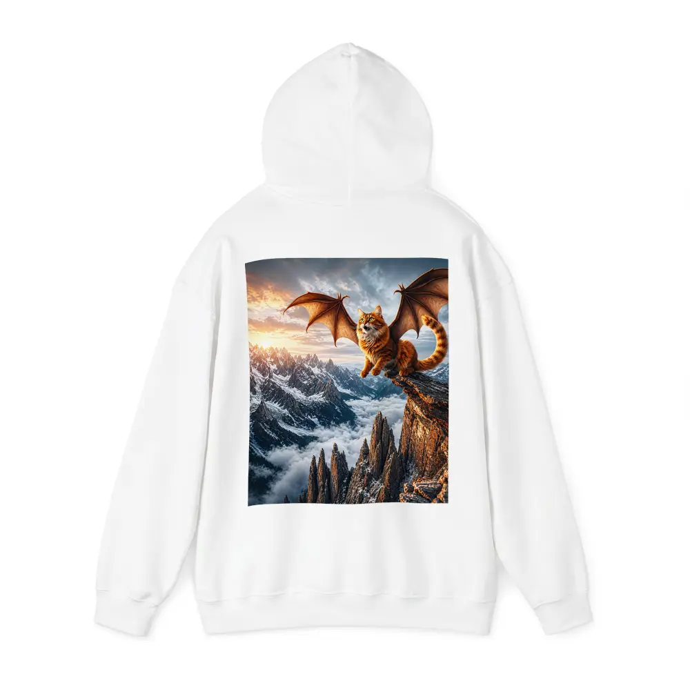 Dragon Wing Cat Over Snowy Mountain Peaks – Hoodies