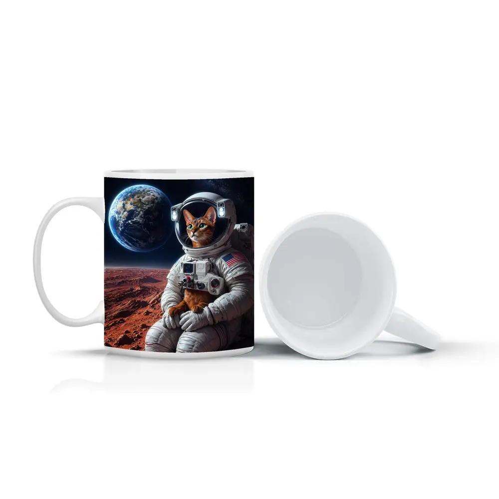 Abyssinian Cat Astronaut On Mars Earth – Mugs