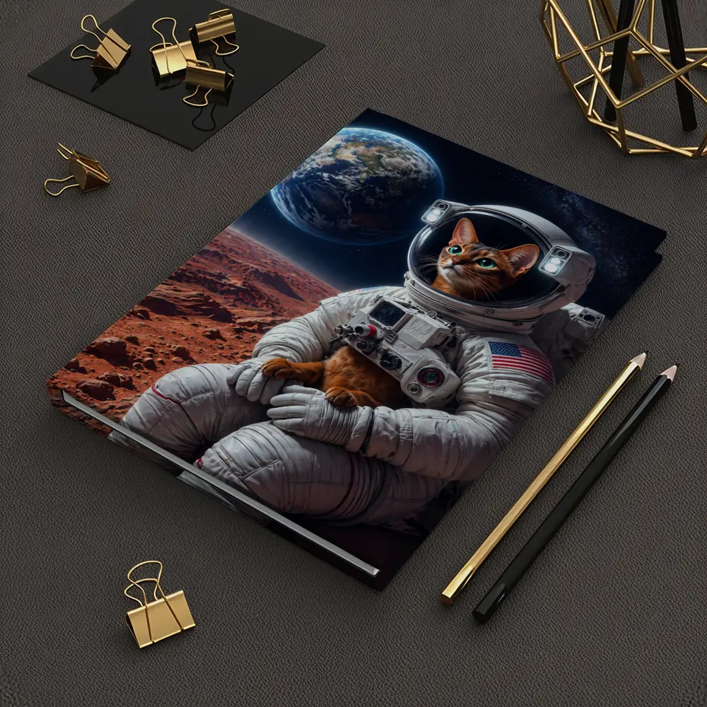 Abyssinian Cat Astronaut On Mars Earth – Notebooks