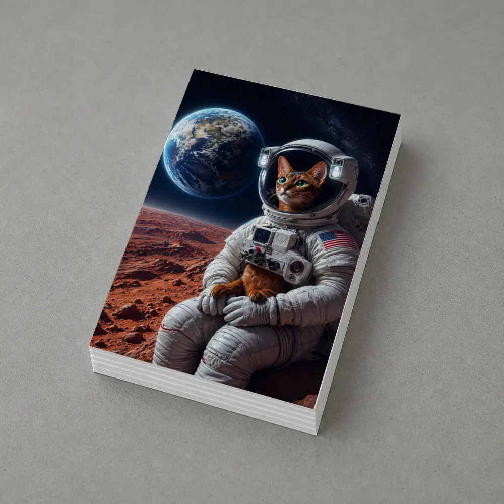 Abyssinian Cat Astronaut On Mars Earth – Postcards