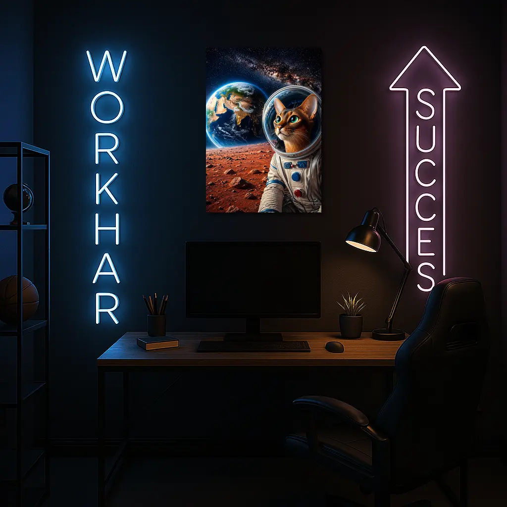 Abyssinian Cat Astronaut on Mars Earth – Wall Art