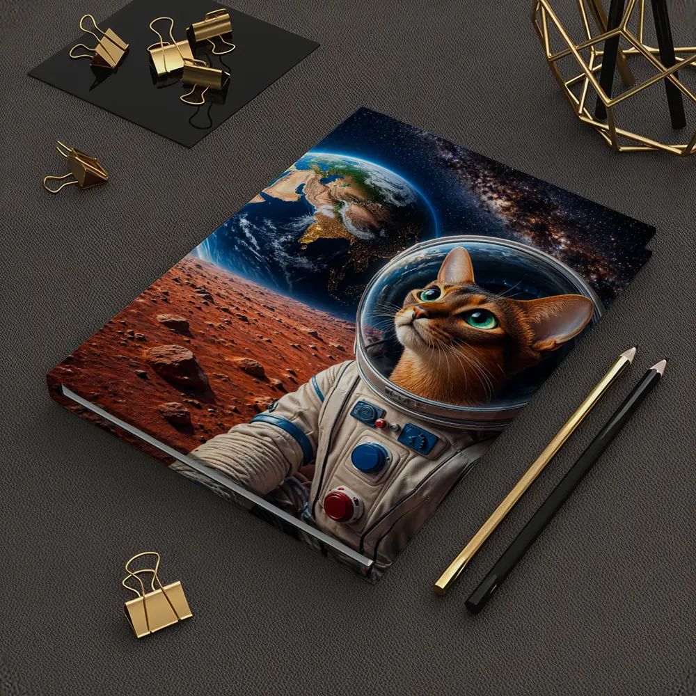 Abyssinian Cat Astronaut on Mars Earth – Notebooks
