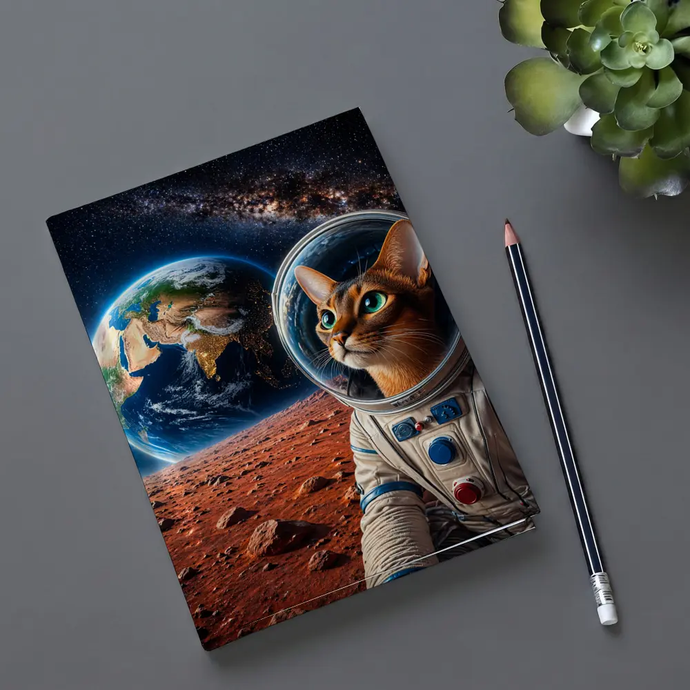 Abyssinian Cat Astronaut on Mars Earth – Notebooks