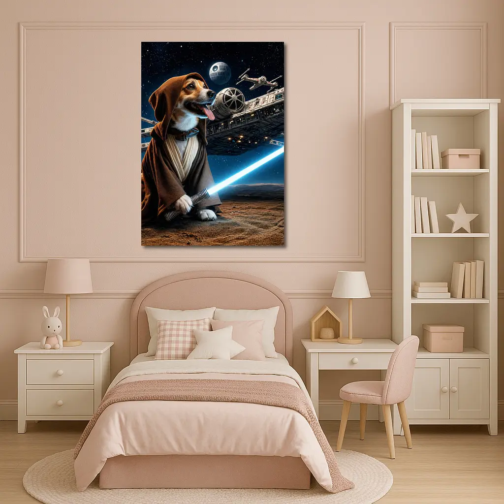 Beagle Jedi Knight Space Galaxy Adventure – Wall Art
