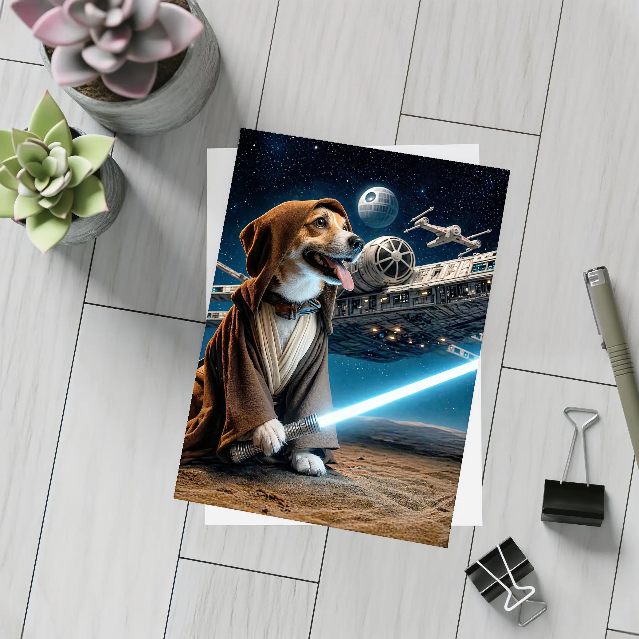 Beagle Jedi Knight Space Galaxy Adventure – Postcards