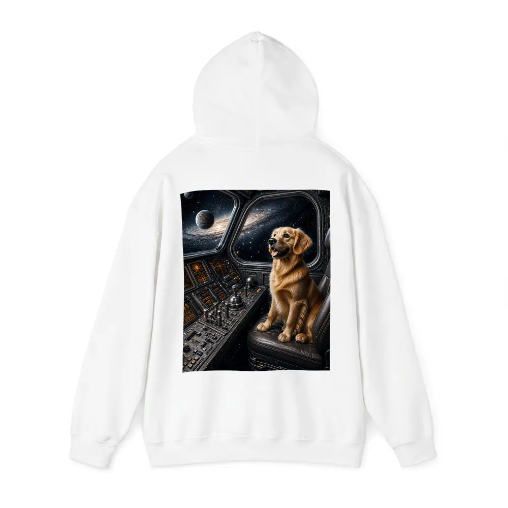 Golden Retriever Pilot In Space Cockpit – Hoodies